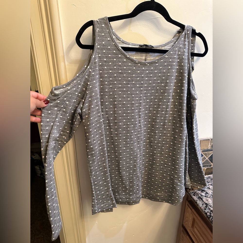 Lane Bryant open shoulder knit top